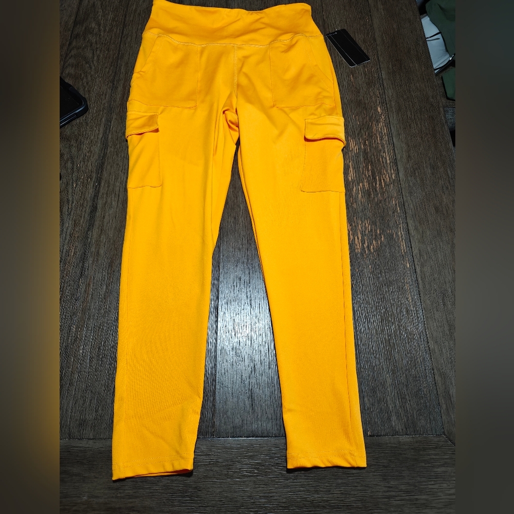Gold Nation Performance Active Legging Women's Size L Orange.